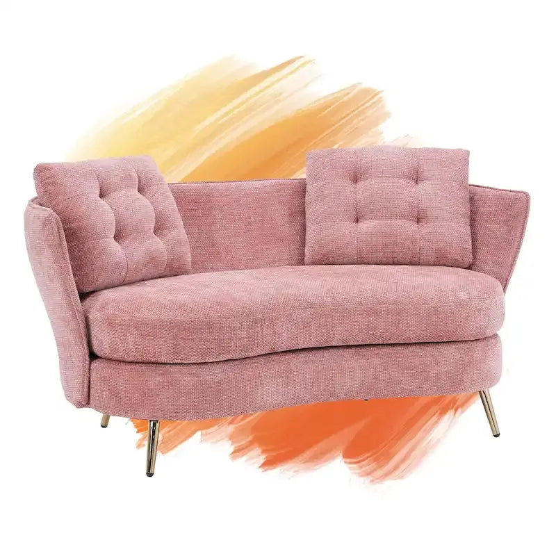 Luxury Velvet Loveseat Featuring Gold-Tone Metal Legs  Contemporary Sofa