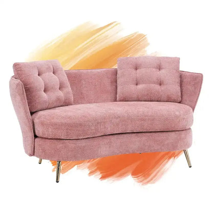 Luxury Velvet Loveseat Featuring Gold-Tone Metal Legs  Contemporary Sofa