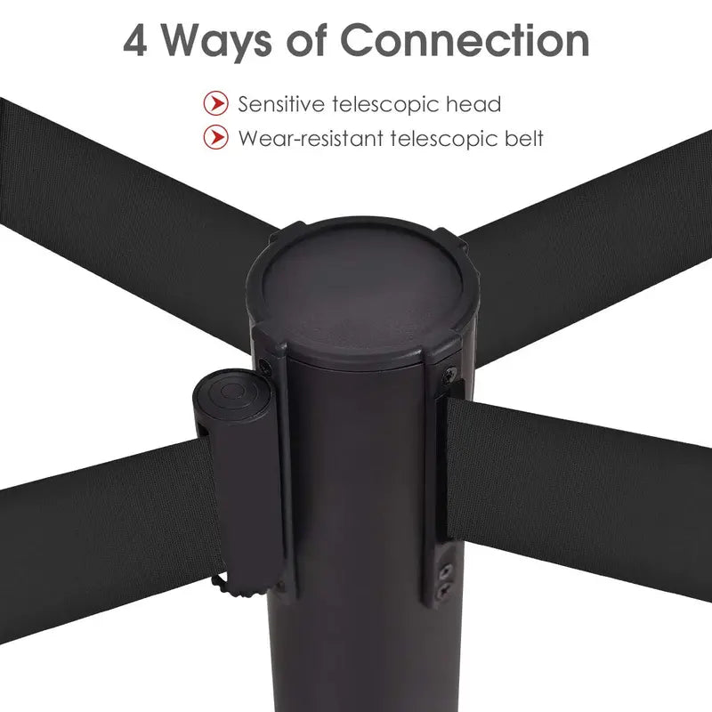 6-Piece Retractable Belt Stanchion Set for Crowd Management and Event Layouts