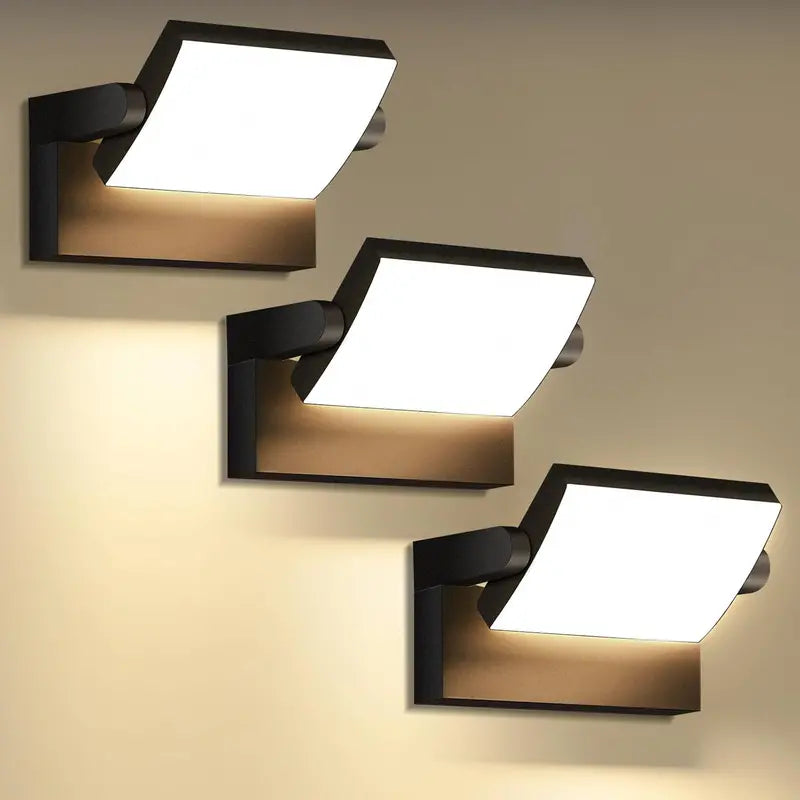 Weatherproof Outdoor Wall Light  40W Modern Adjustable Exterior Fixture, 6000K Cool White