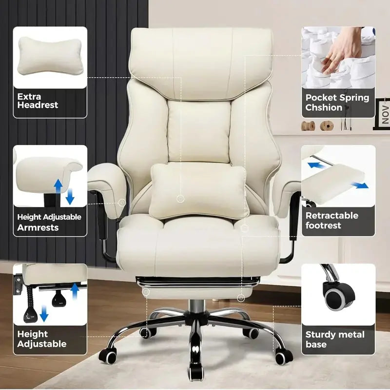 Extra-Wide Gaming Chair for Heavy Users  400 lb Support Capacity, Ergonomic Office & Gaming Design