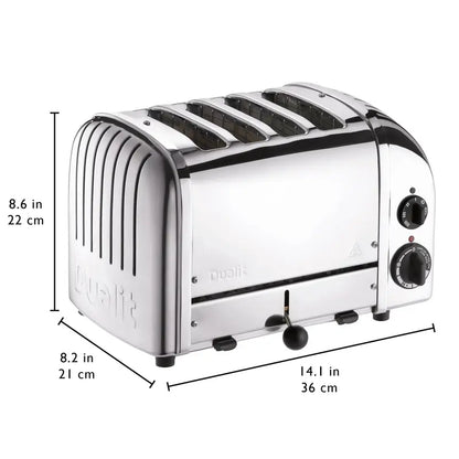 Dualit New Generation 4-Slice Stainless Steel Toaster  Classic Design