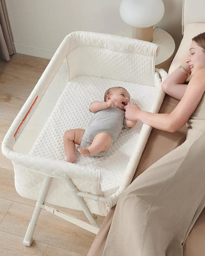 Adjustable Bedside Bassinet with Auto-Lock Safety System for Newborns