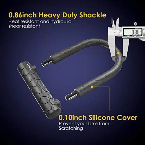 20mm Heavy Duty Bike U-Lock with 4ft Security Cable & Sturdy Bracket  Anti-Theft Combination Lock
