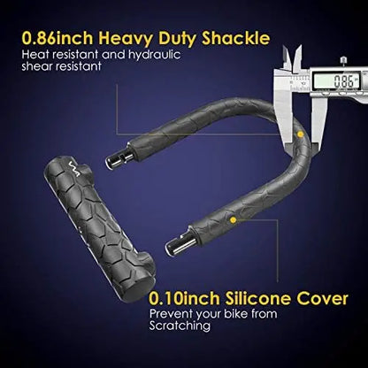 20mm Heavy Duty Bike U-Lock with 4ft Security Cable & Sturdy Bracket  Anti-Theft Combination Lock