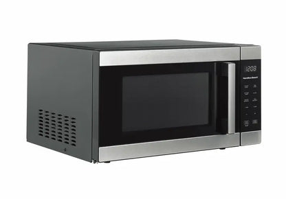 Hamilton Beach 1.6 Cu Ft Full-Size Microwave  1100W, Sensor Cook, LED Display, Stainless Steel Finish