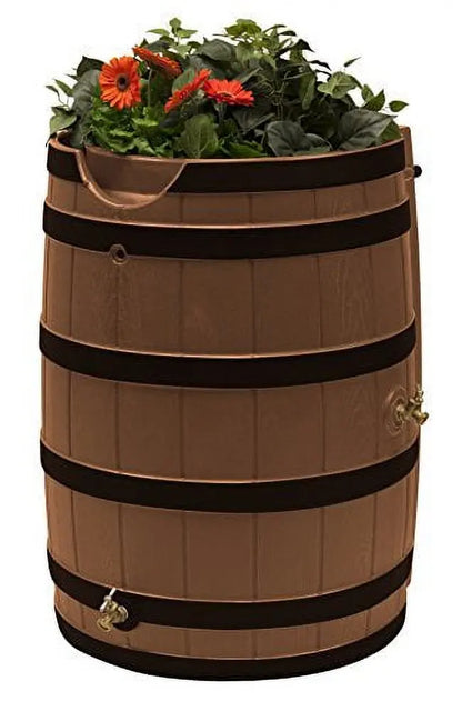 Good Ideas Rain Wizard 65-Gallon Terra Cotta Rain Barrel with Dark Ribbed Finish