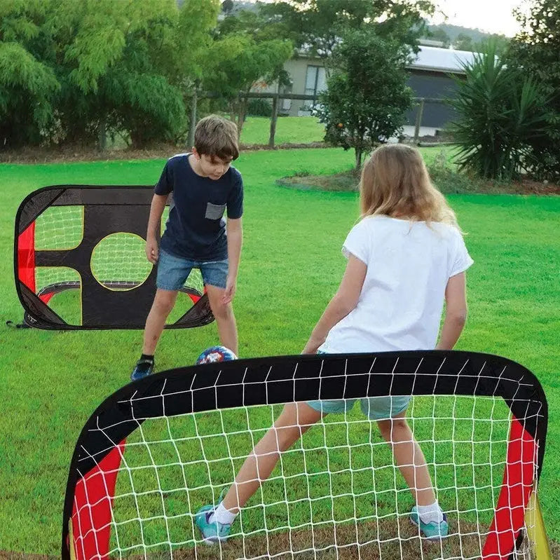 2-in-1 Pop-Up Soccer & Football Goal Net with Carry Bag for Kids