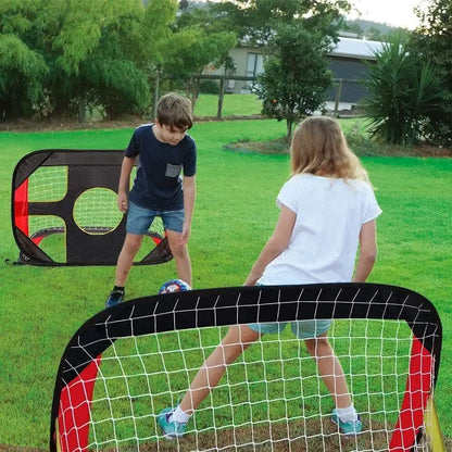 2-in-1 Pop-Up Soccer & Football Goal Net with Carry Bag for Kids