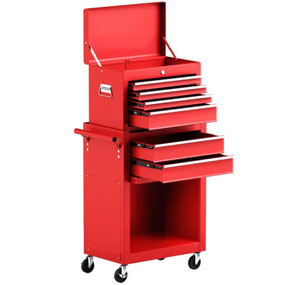 6-Drawer Rolling Tool Chest  Removable Steel Cabinet with Sliding Storage Compartments