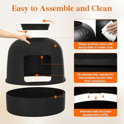 Lifewit Hidden Litter Box with Faux Plant & Scoop | Odor Control & Carbon Filter | Black | Living Room/Bathroom Friendly