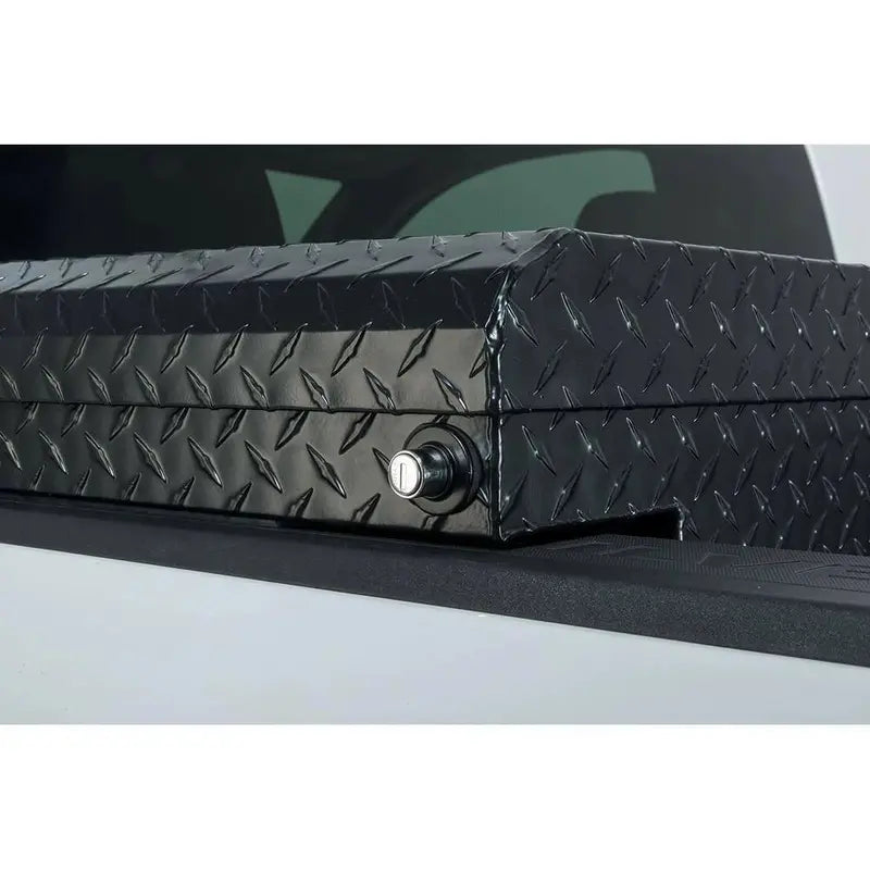 Low-Profile Matte Black Aluminum Truck Toolbox  61.86 in. for Mid-Size Trucks