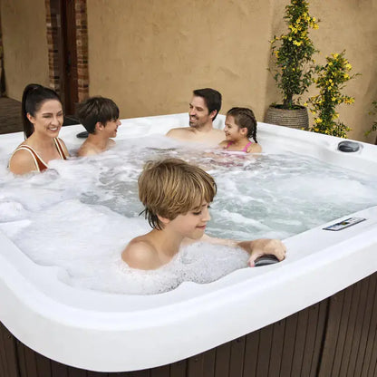 Lifesmart 7-Person Espresso Hot Tub with 65 Jets, Ozonator, and 230V Operation
