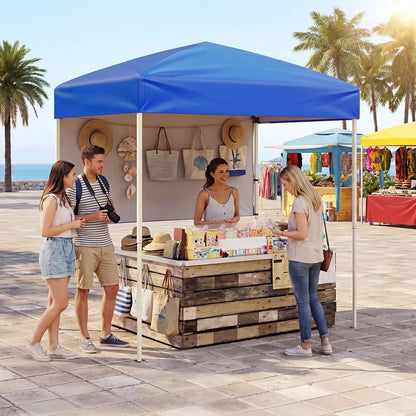 6 x 4-Foot Pop-Up Canopy  UPF 50+ Sun-Shade Tent with Quick-Setup Design & Half Sidewall