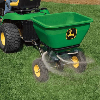 2025 175 lb Rustproof Broadcast Spreader  Poly Hopper, Universal Hitch Compatibility