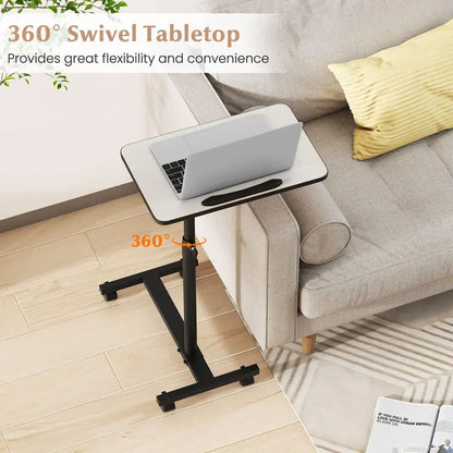 Adjustable Overbed Table for Medical Use  Hospital-Grade Bedside Tray with Height Control