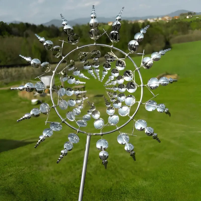 Enchanted Metal Windmill  Distinctive Spinning Garden Sculpture
