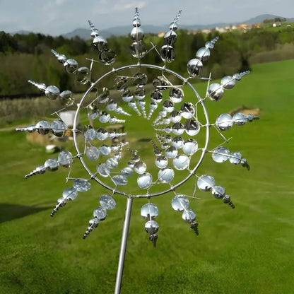Enchanted Metal Windmill  Distinctive Spinning Garden Sculpture