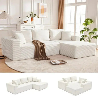 110-Inch Boneless Cloud Sofa: Ultra-Modular Living Room Lounge with Deep, Supportive Seating