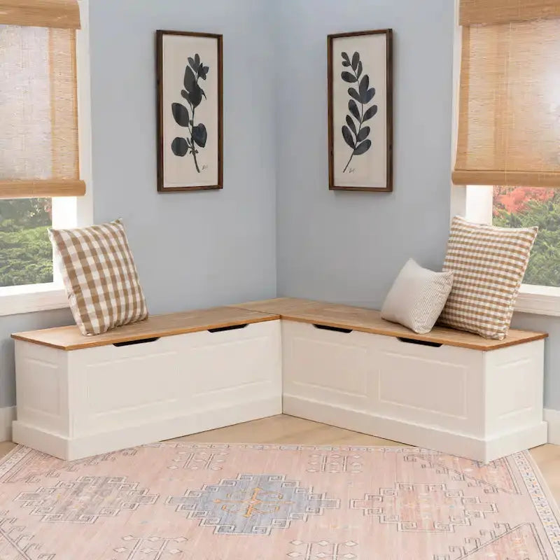 Josie Backless L-Shaped Breakfast Nook Bench  Space-Saving Dining Solution for Small Kitchens
