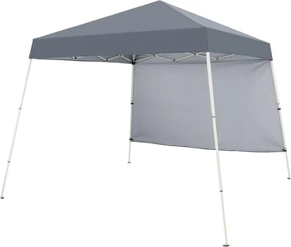 8′ x 8′ Pop-Up Canopy Tent with One Zippered Sidewall for Outdoor Use