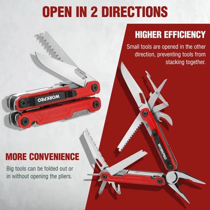 WORKPRO 18-in-1 Multi-Function Plier Tool with Ergonomic Grip