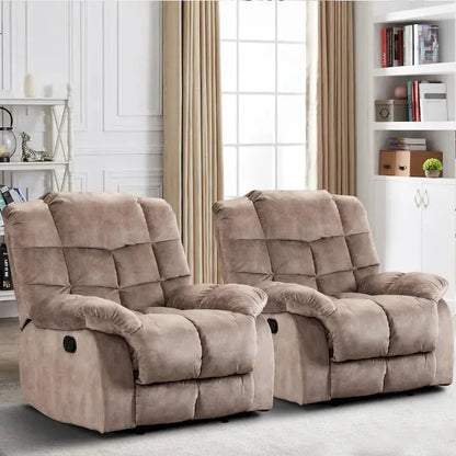 Ergonomic Manual Recliner Chair  Plush Overstuffed Design for Home Comfort