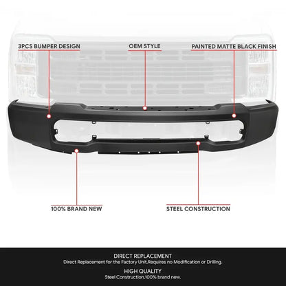 Modular Front Bumper for 20232026 Ford F-250/F-350 Super Duty  Compatible with Adaptive Cruise Control