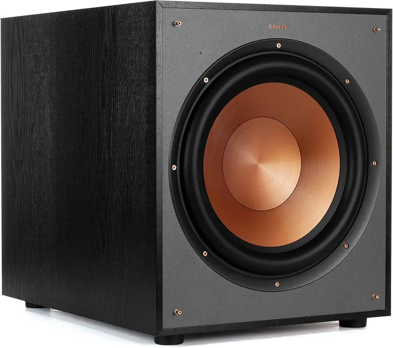 High-Performance Black Subwoofer  Compact Bass Speaker for Home Audio & Entertainment Systems