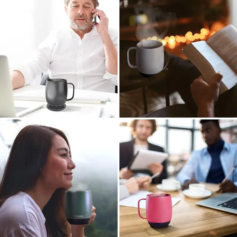 Nextmug 14 oz. Temperature-Controlled, Self-Heating Coffee Mug  Black