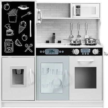 Wooden Pretend Play Kitchen Toy Set for Toddlers and Preschoolers
