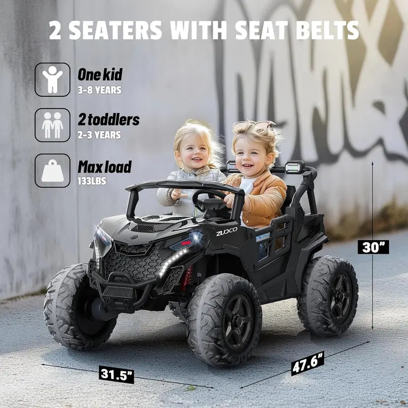 All-Terrain Pink Electric Ride-On Truck  Off-Road Capable Battery-Powered Toy Vehicle