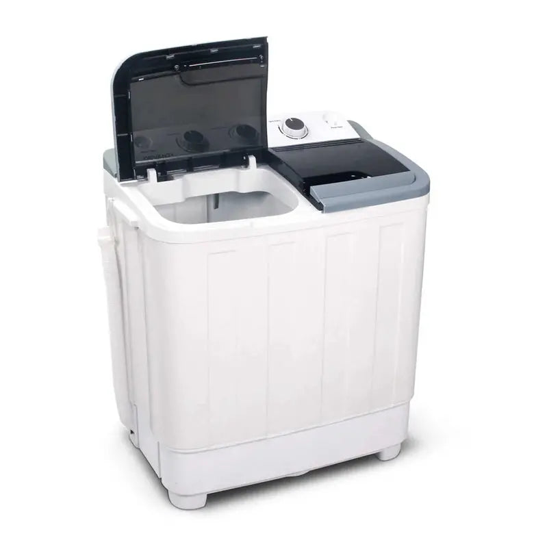 Devanti 5kg Portable Twin-Tub Washing Machine  Compact White Laundry Solution