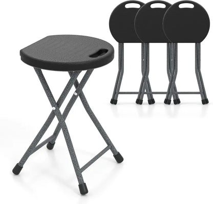 Collapsible Round Folding Stool with Carry Handle — Ideal for Fishing, Hiking & Gardening