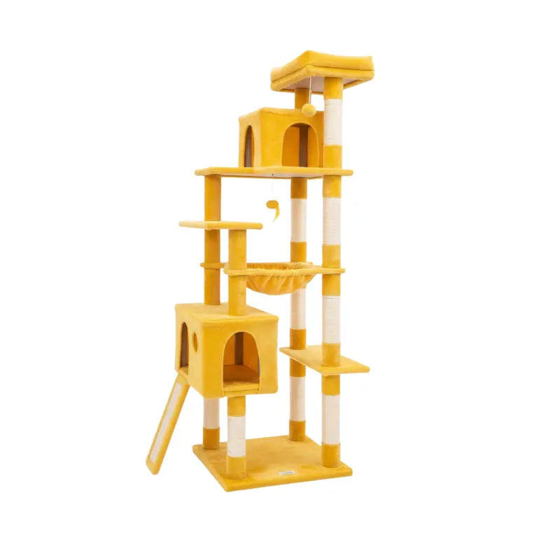 70-Inch Multi-Level Cat Tree with Hammock, Condo, and Scratching Posts