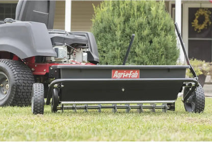 100-LB Traction-Drive Broadcast Seeder & Sprayer  Heavy-Duty Black Utility Spreader for Lawns and Fields