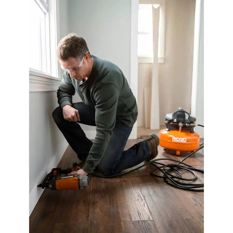 6-Gallon Electric Pancake Air Compressor Combo  Includes 18GA Brad Nailer, 16GA Finish Nailer & 18GA Stapler (R69603FK)