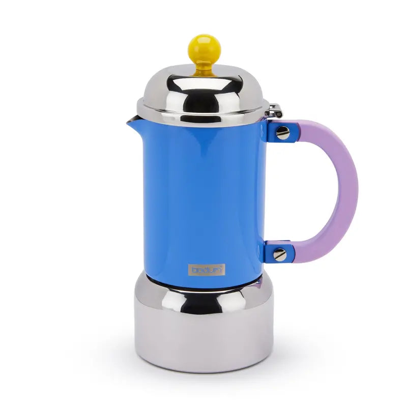 Bodum Chambord Stainless Steel Stovetop Espresso Maker  Pale Blue Finish