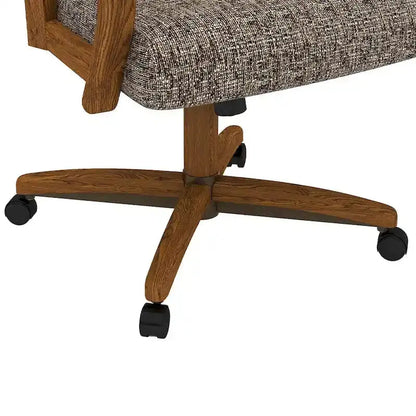 Darell Caster Dining Chair by Chromcraft  Chestnut-Finished Modern Seating