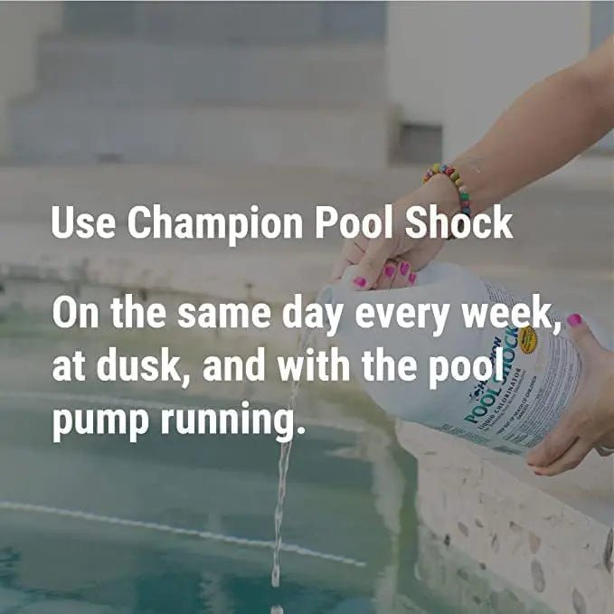 Champion Pool Shock  Ready to Use Liquid Chlorine  Commercial Grade 12.5% Concentrated Strength  4 Gallons