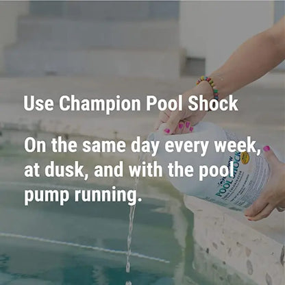 Champion Pool Shock  Ready to Use Liquid Chlorine  Commercial Grade 12.5% Concentrated Strength  4 Gallons