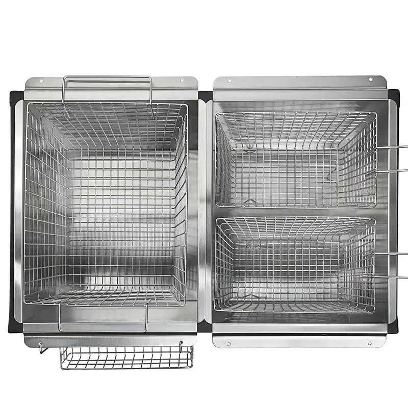 Barton Triple-Basket High-Pressure Deep Fryer  Dual Burner, Stainless Steel Construction (Black)