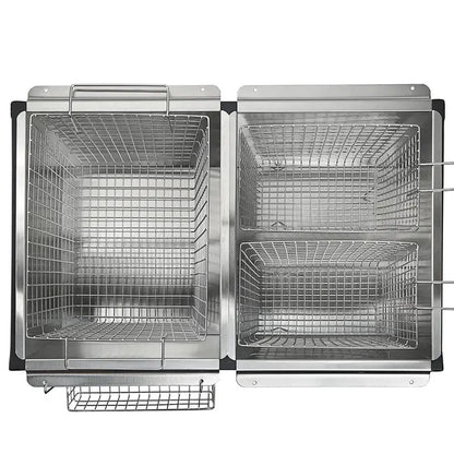 Barton Triple-Basket High-Pressure Deep Fryer  Dual Burner, Stainless Steel Construction (Black)