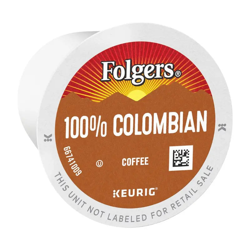 Folgers 100% Colombian Medium Dark Roast Coffee K-Cups, 100 Count  Rich Flavor, Keurig Compatible