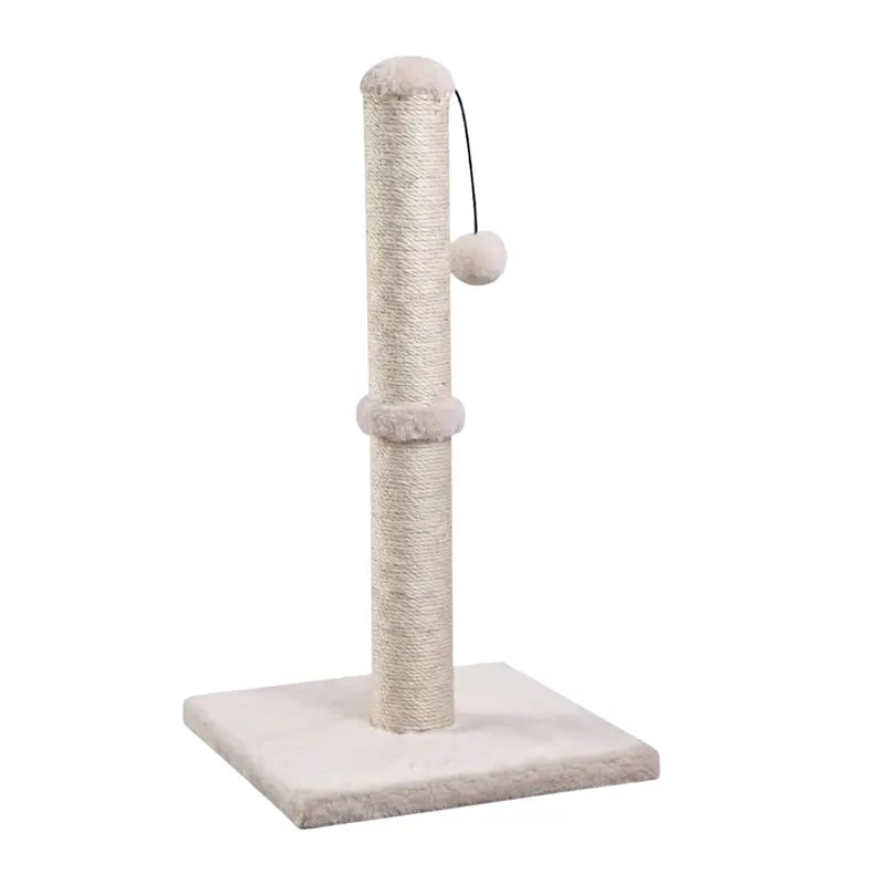 Compact Sisal Scratching Post with Suspended Ball Toy for Claw Maintenance