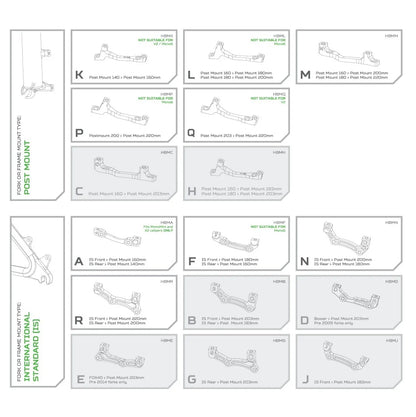 Adaptateur Étrier Avant / Arrière PM / PM HOPE Disque 203 mm (+43mm) #HBMC Argent