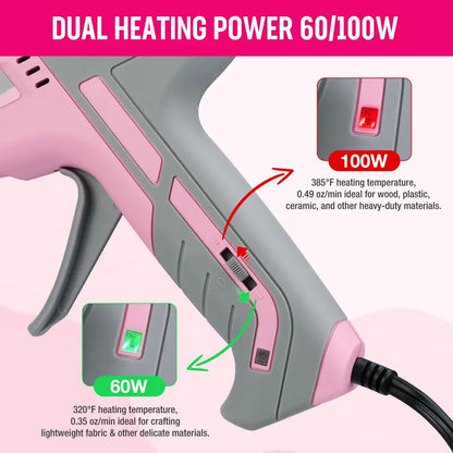 WORKPRO Full-Size Hot Glue Gun with 10 Glue Sticks  Pink Ribbon Edition