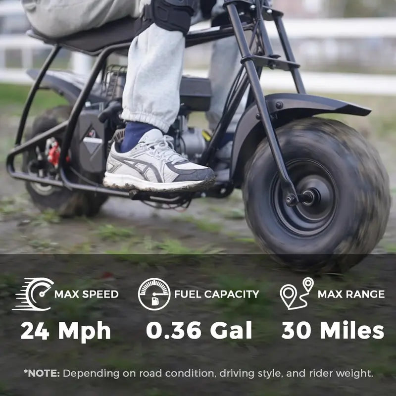GMB100 99cc Mini Dirt Bike  4-Stroke Trail Bike for Teens & Adults, 24 mph Top Speed, 185 lb Weight Capacity