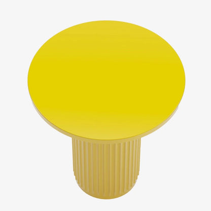 Table d'appoint ronde cannel e Pivoine, jaune