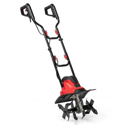 10-Amp Corded Electric Tiller  Foldable Garden Cultivator for Efficient Soil Prep